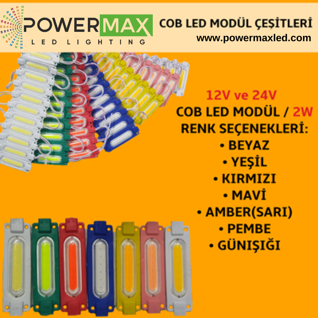 12 Volt 2 Watt Cob Ledli Reklamcı Modül