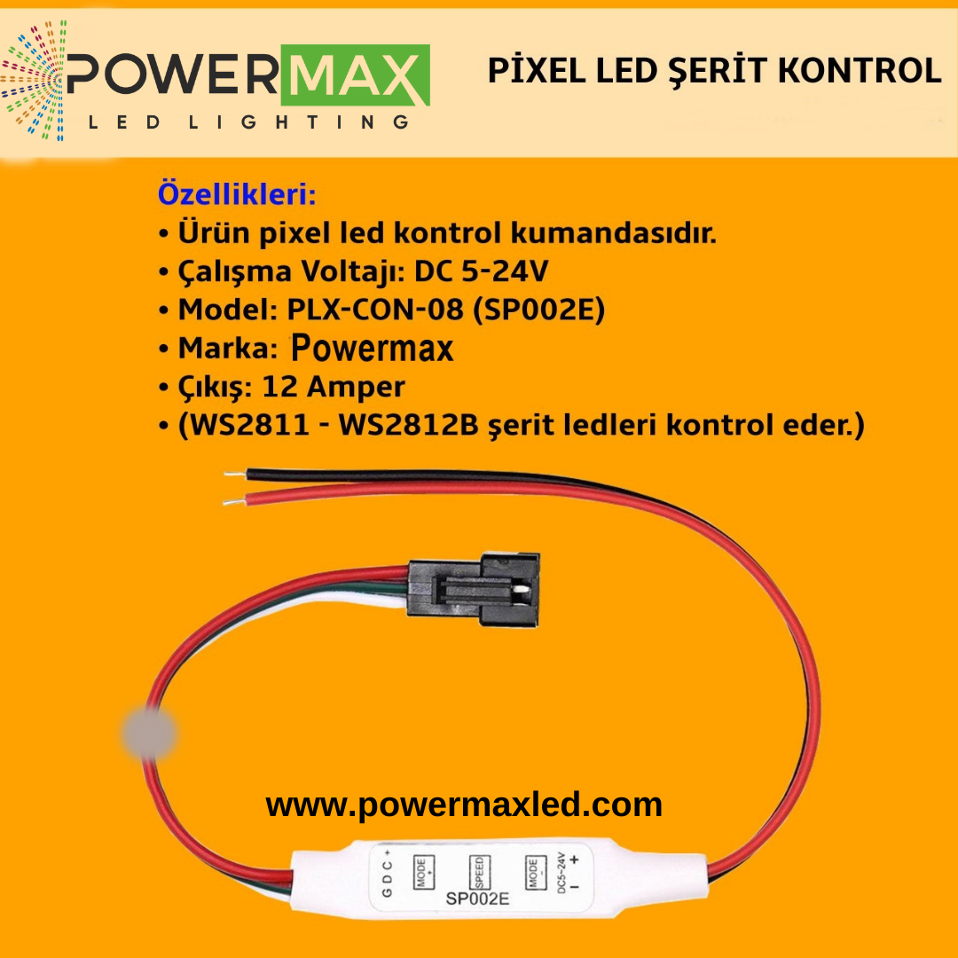 DC5-24V Volt Pixel Kontrol Cihazı (Butonlu) SP002E