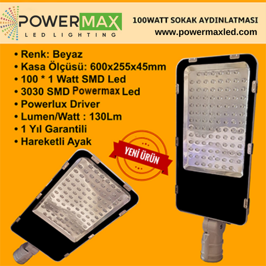 PLX-012 100 Watt Sokak Lambası Oynar Başlıklı (Beyaz)