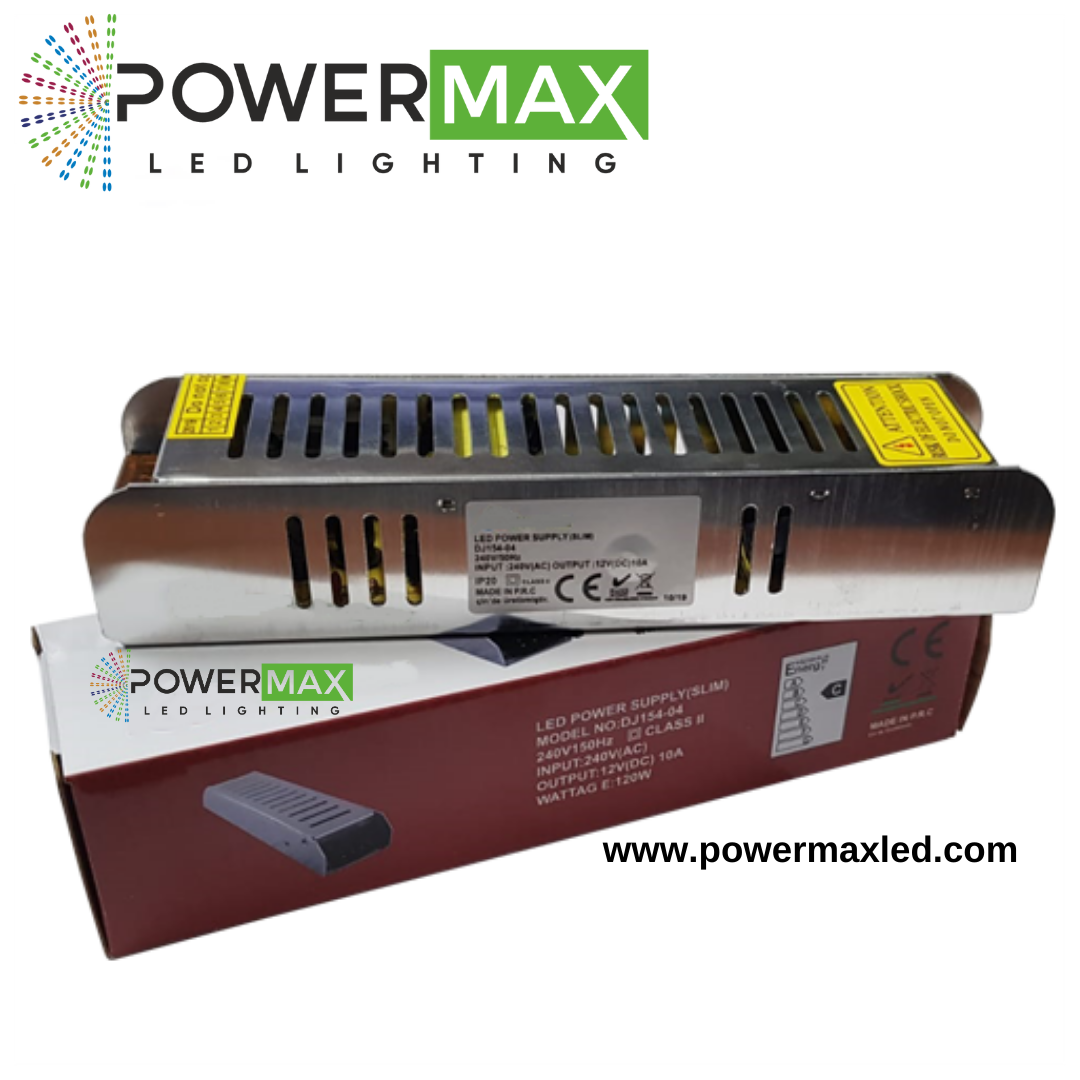 Powermax 12V 10A 120W Slim Adaptör – POWERMAX LED LIGHTING