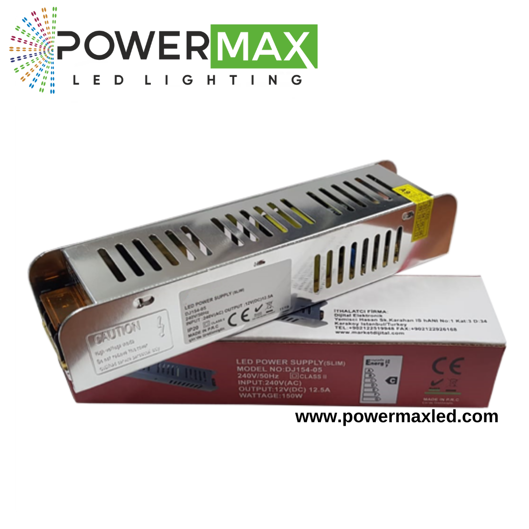 Powermax 12V 12,5A 150W Slim Adaptör