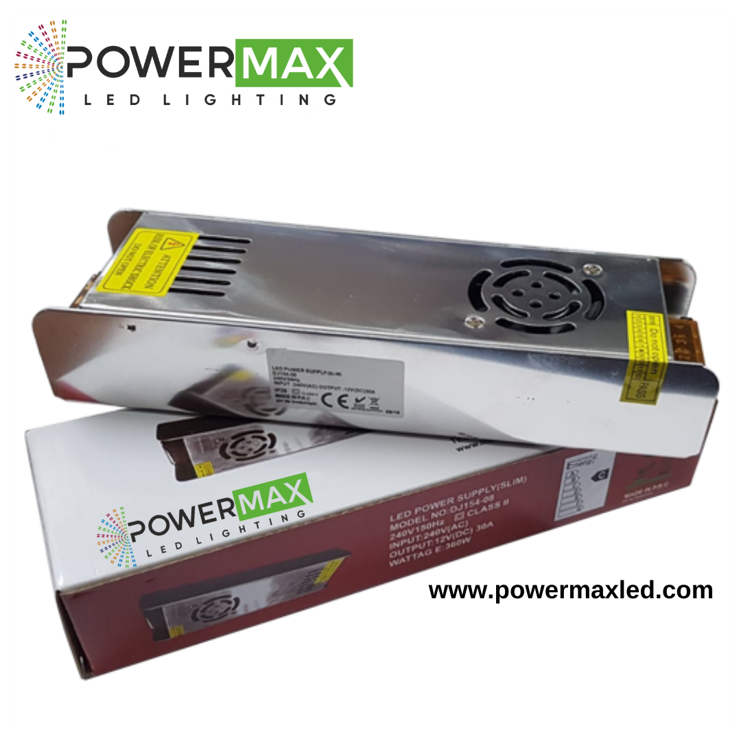 Powermax 12V 30A 350W Slim Adaptör – POWERMAX LED LIGHTING