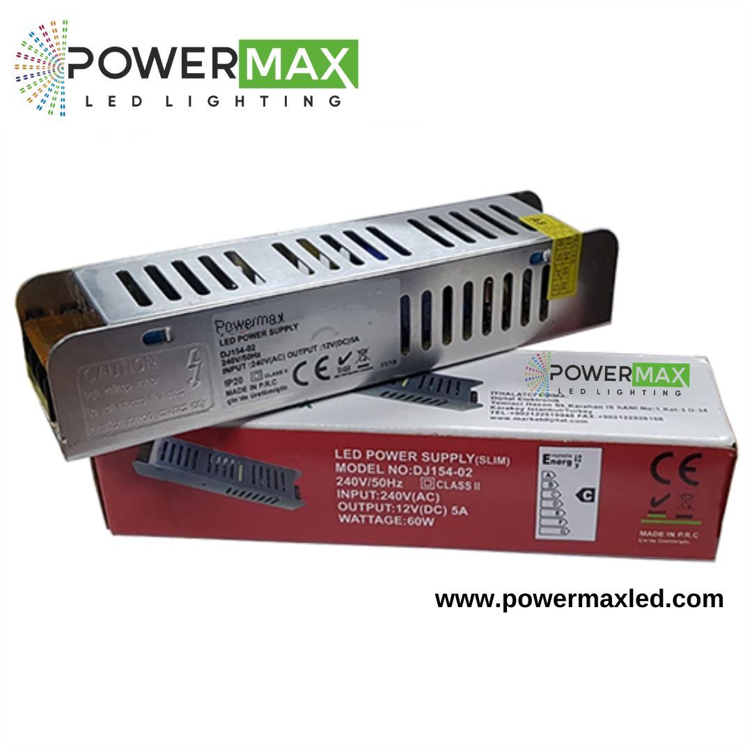 Powermax 12V 5A 60W Slim Adaptör